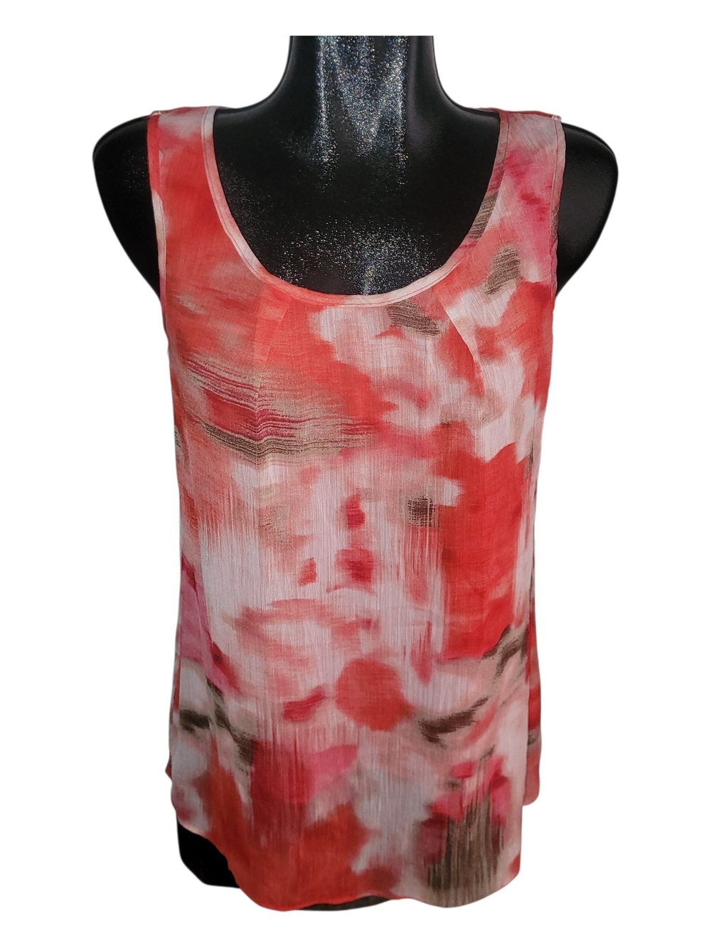 Zac & Rachel Women’s Coral Tie-Dye Sleeveless Tank Top Size S